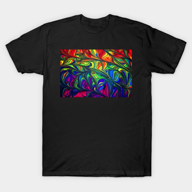 Blue green and red abstract illustration T-Shirt by mydesignontrack